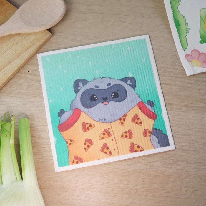 raccoon Swedish dish cloth