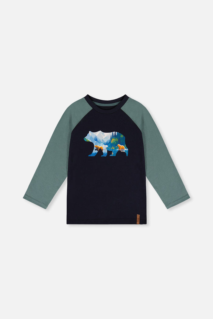 Raglan T-Shirt Dark Blue And Green-0
