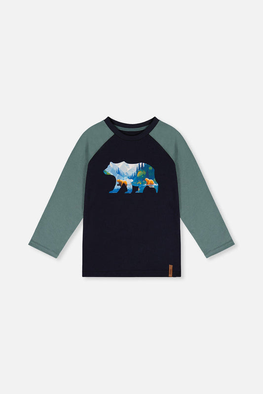 Raglan T-Shirt Dark Blue And Green-0