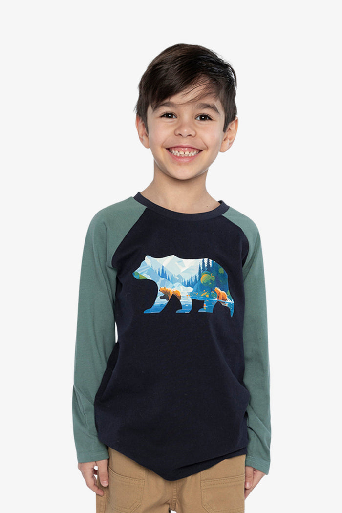Raglan T-Shirt Dark Blue And Green-1