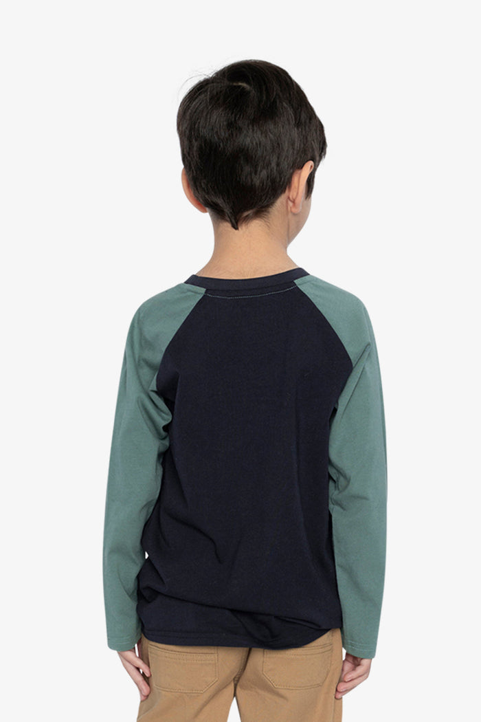 Raglan T-Shirt Dark Blue And Green-3
