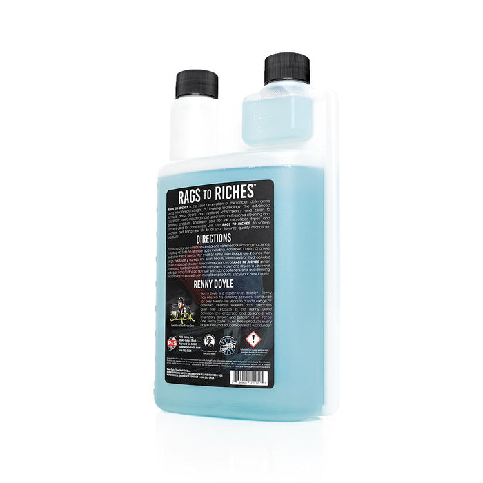 The back of a bottle of P & S Rags to Riches on a white background.