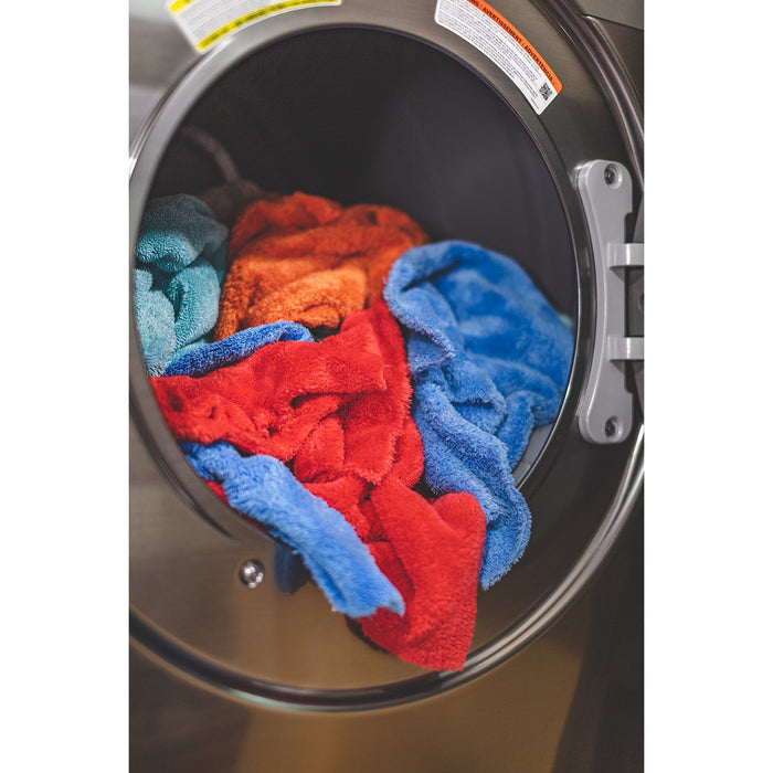 A dryer full of rags.