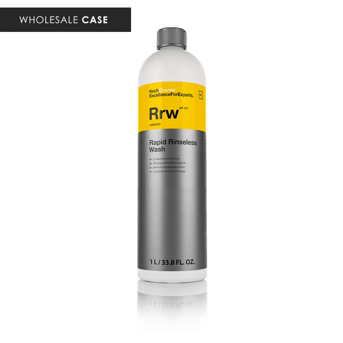A bottle of Koch Chemie Rapid Rinseless Wash on a white background with the text 'wholesale case'.
