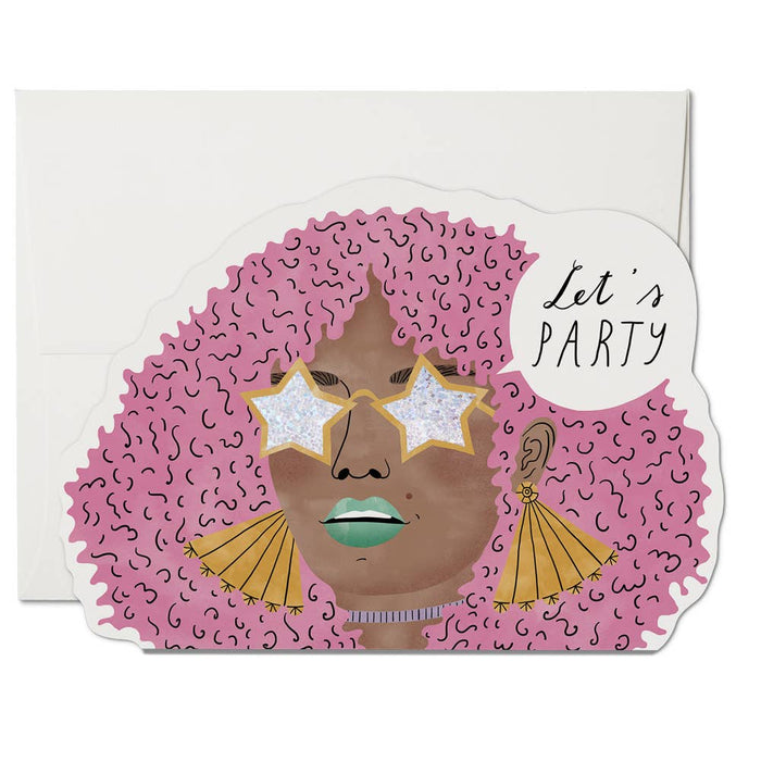 Red Cap Cards - Disco Glam birthday card "Let's Party" Bodil Jane RCC