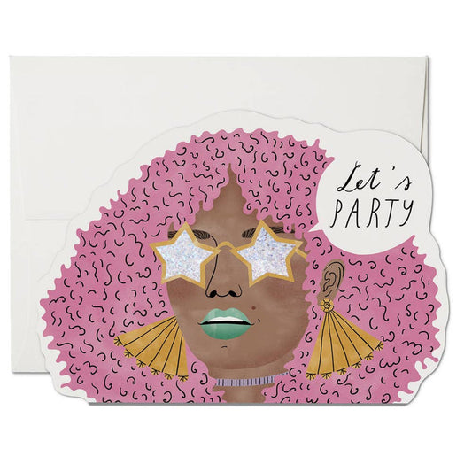 Red Cap Cards - Disco Glam birthday card "Let's Party" Bodil Jane RCC