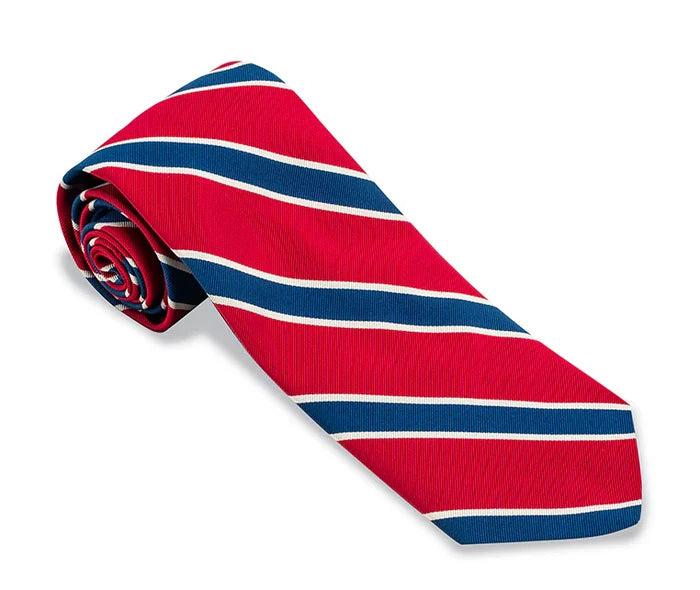 Red/Blue Crescent Stripe Tie