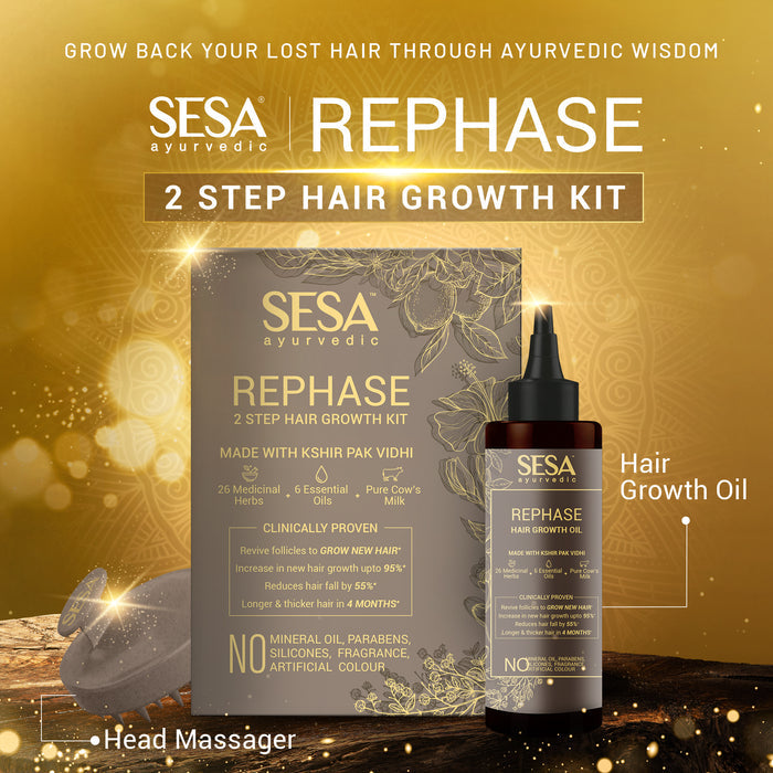 Rephase 2 Step Hair Growth Kit (Oil + Massager)