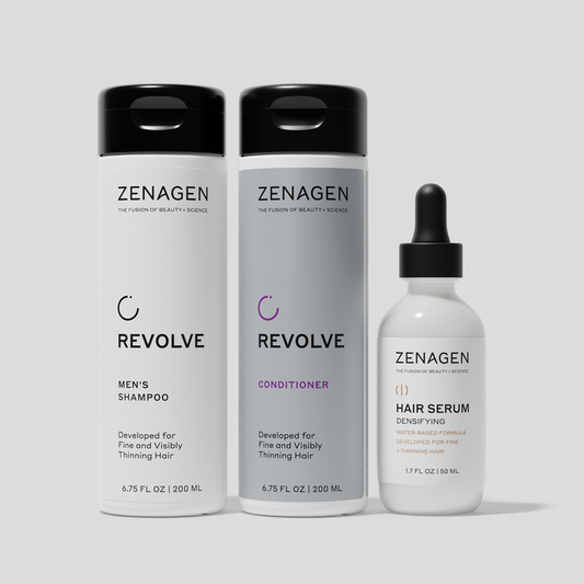 Zenagen Men’s hair densifying system with shampoo, conditioner and hair serum for fine and visibly thinning hair, fuller-looking hair routine