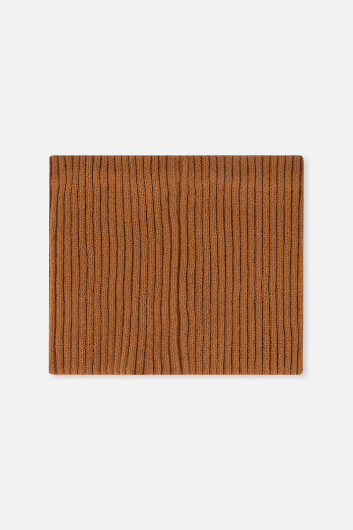 Ribbed Knit Neckwarmer Brown Sugar-1