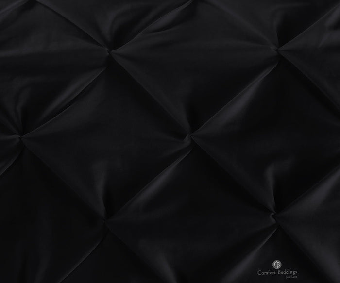 Rich 100% Cotton Black Dual Tone Half Pinch Duvet Cover