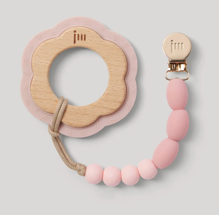 Rose Teether + Clip Set