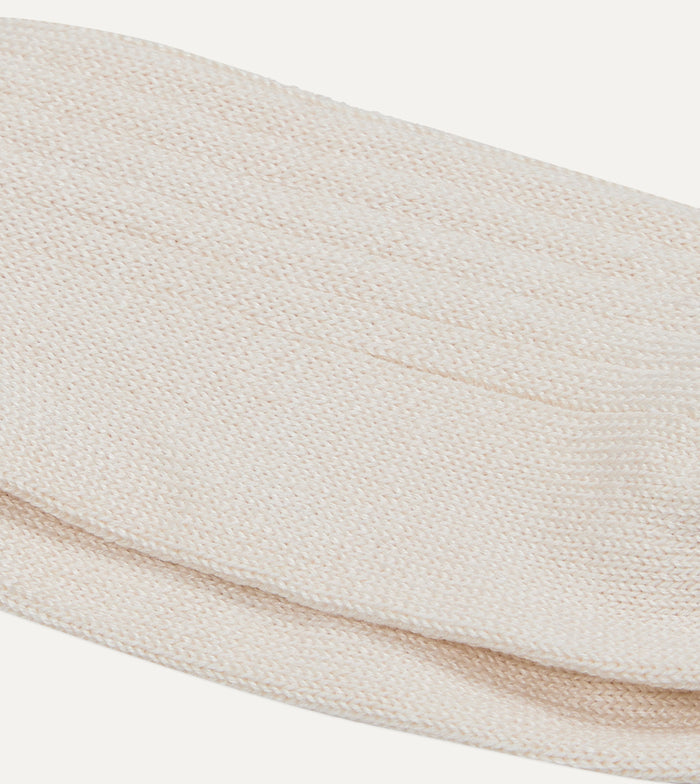 RoToTo Ecru Linen-Cotton Ribbed Socks