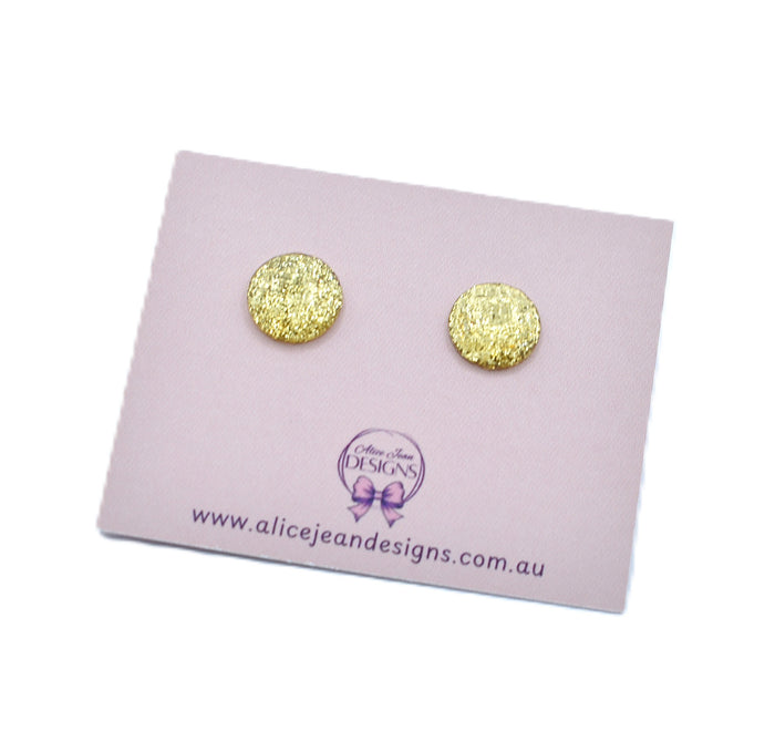 Round gold resin stud earrings