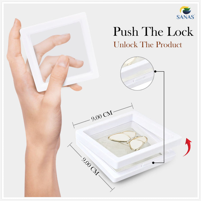 Premium acrylic floating display frame for jewelry and collectibles