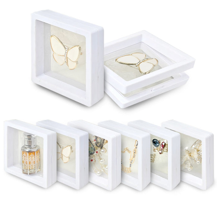 Transparent shadow box display case for coins and keepsakes