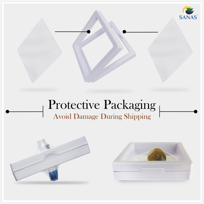 Modern acrylic display case with transparent membrane for keepsakes and souvenirs
