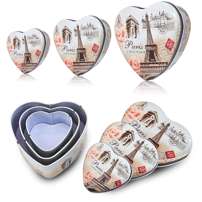 Sanas heart shaped tin box storage