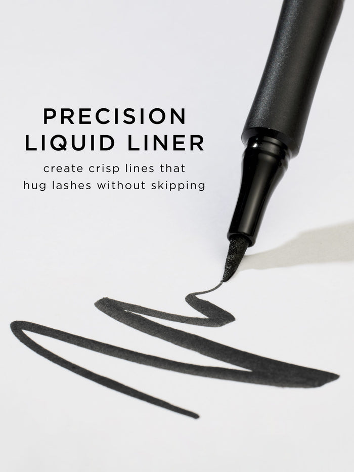 Precision liquid liner pen with a drawn line on a white background