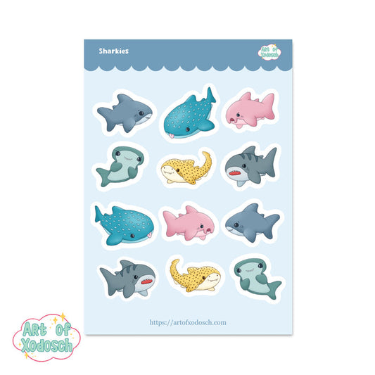 sharkies sticker sheet