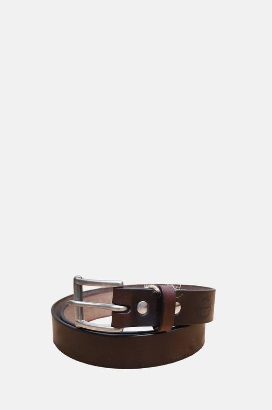 Barnes and Moore Garrison Slim Belt Oak Bark Leather Oxblood Nickel.