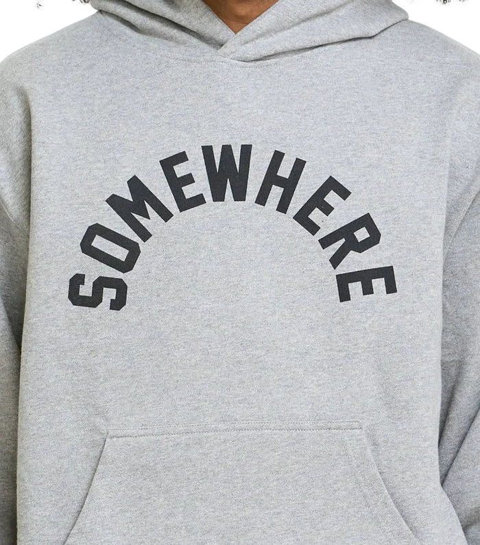 SOMEWHERE Arch Logo Hoodie Heather Grey