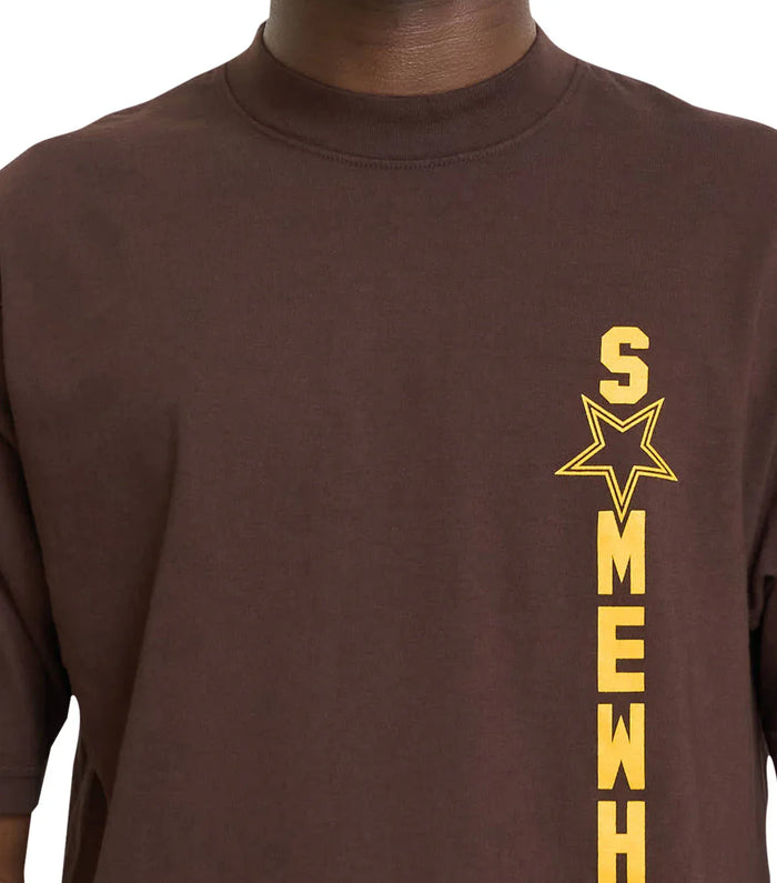 SOMEWHERE Logo Star T-Shirt Brown