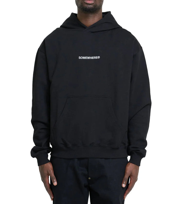 SOMEWHERE Original Logo Hoodie Black