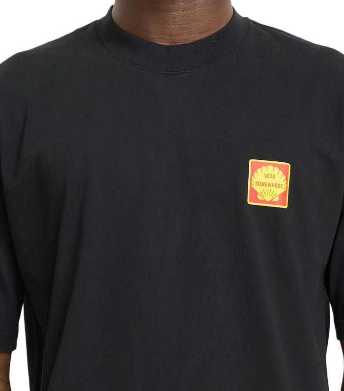 SOMEWHERE Shell T-Shirt Black
