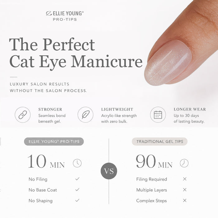 Sparkling Nude Cat Eye | Short Oval | ProTips