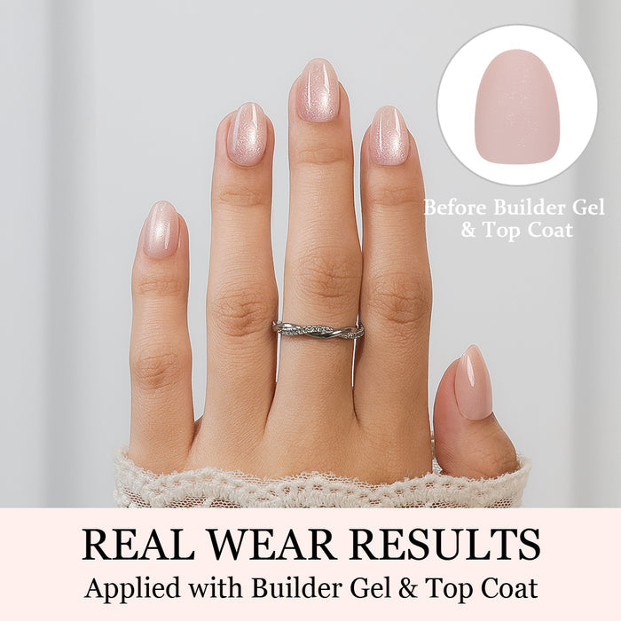 Sparkling Nude Cat Eye | Short Oval | ProTips