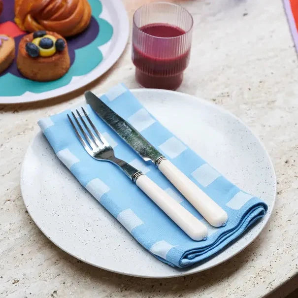 Squares Napkin Set Blue/Soft Aqua