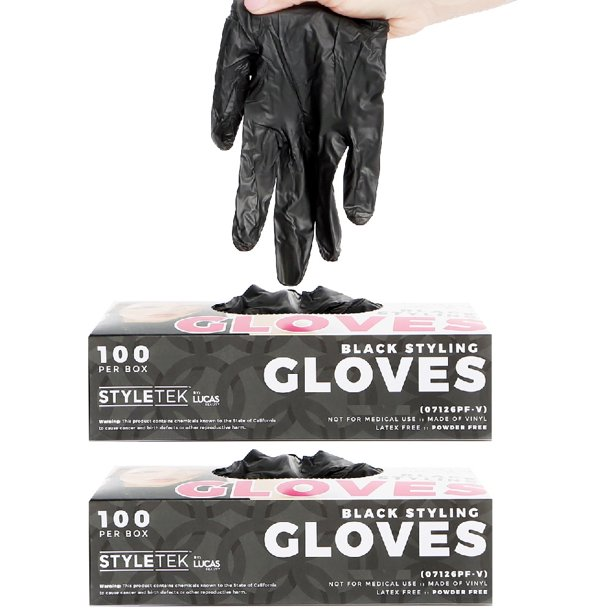 ST Vinyl Gloves Blk Box S