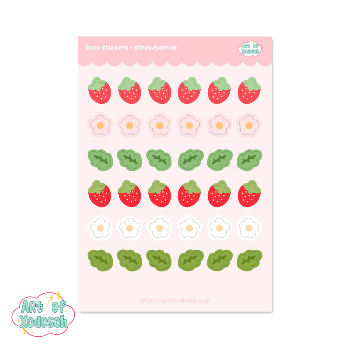 strawberry kawaii deco sticker sheet