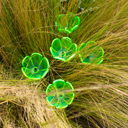 SunCatcher Fluorescent Tulip Garden Stakes – Set of 5 Outdoor Garden Ornaments