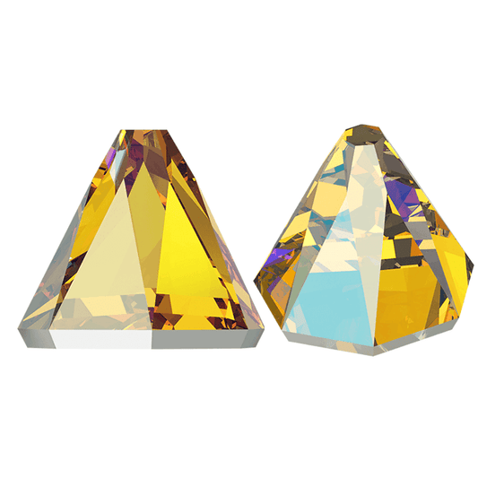 Swarovski Round Spike Flat Back - Light Topaz Shimmer