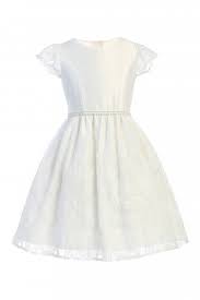 Sweet Kids Flower Emb Lace skirt & Scalloped Sleeve