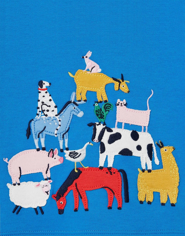 Tate Artwork Short Sleeve T-Shirt Animal Blue | Joules - Joules