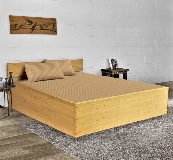 Taupe Stripe Waterbed Sheets Set