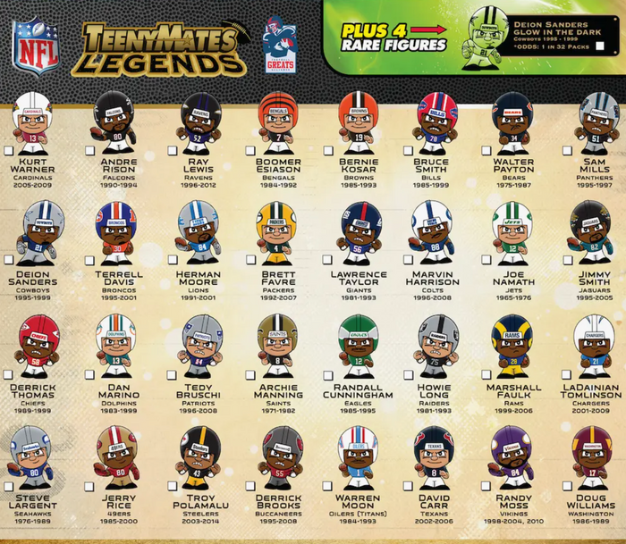 TeenyMates Legends NFL