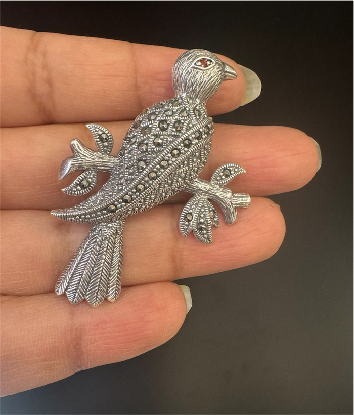 The Dove Marcasite Silver Brooch & Pendant