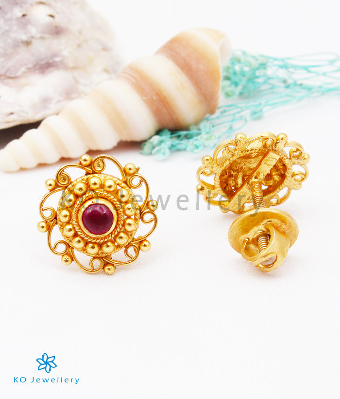 The Sampige Silver Kempu Ear-Studs