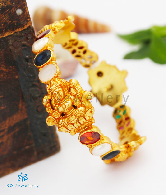 The Shrinika Silver Navratna Bangle-Single (Size 2.2/2.4/2.6/2.8)