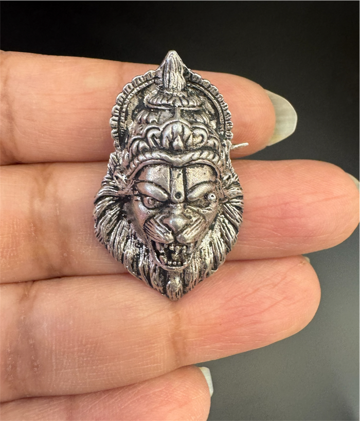 The Simha Silver Brooch & Pendant (Oxidised)