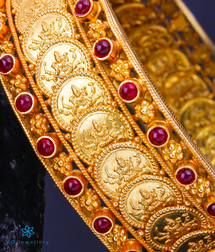 The Sindhuja Silver Lakshmi Coin Bangle-Single (Size 2.2/2.4/2.6/2.8)