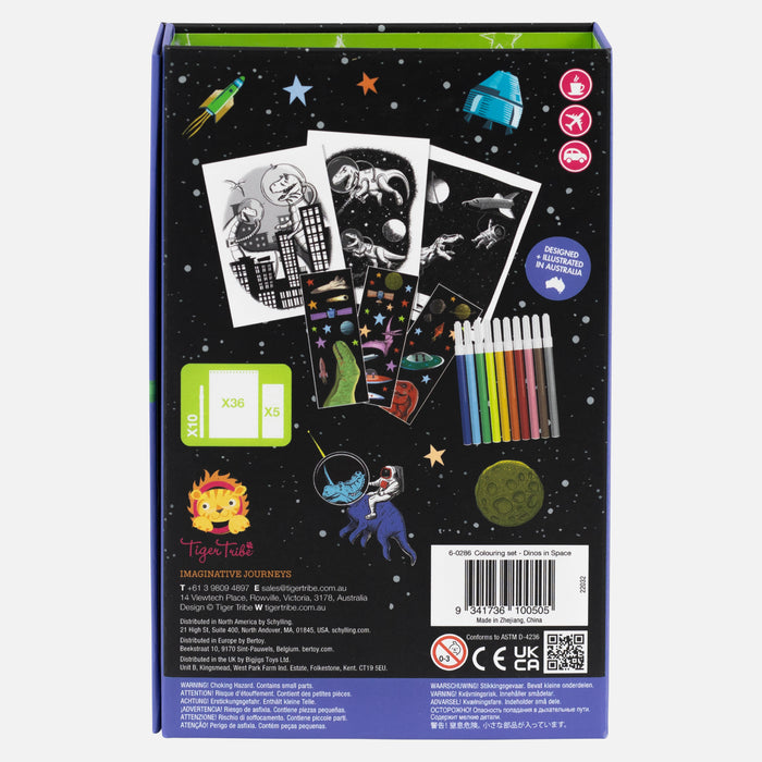 Tiger Tribe Dinos In Space Colouring Set