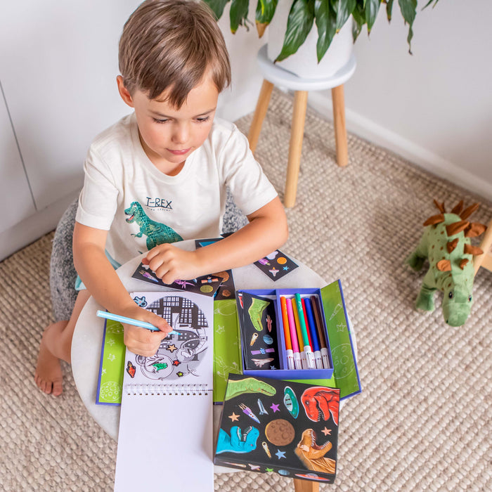 Tiger Tribe Dinos In Space Colouring Set