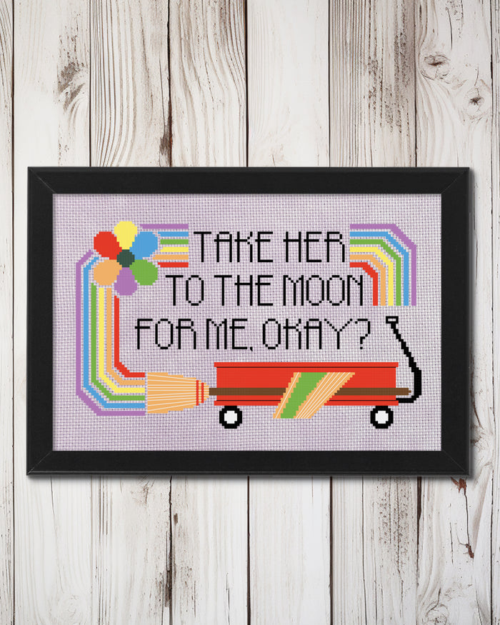 To the Moon Cross Stitch Pattern