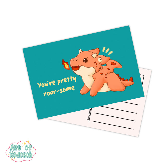 toasty the dragon roar-some postcard
