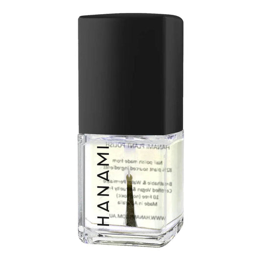 Hanami nail polish bottle with black cap on a white background.